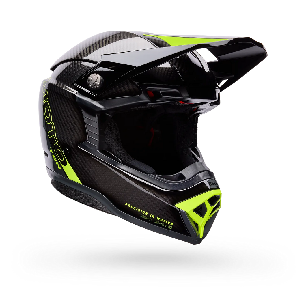 BELL MOTO-10 SPHERICAL STRIKE GLOSS YELLOW/GREY MOTOCROSS HELMET