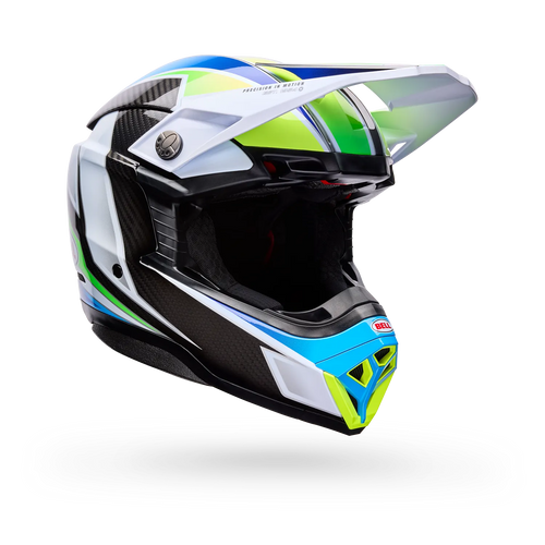 BELL MOTO-10 SPHERICAL GRID GLOSS WHITE/BLUE MOTOCROSS HELMET