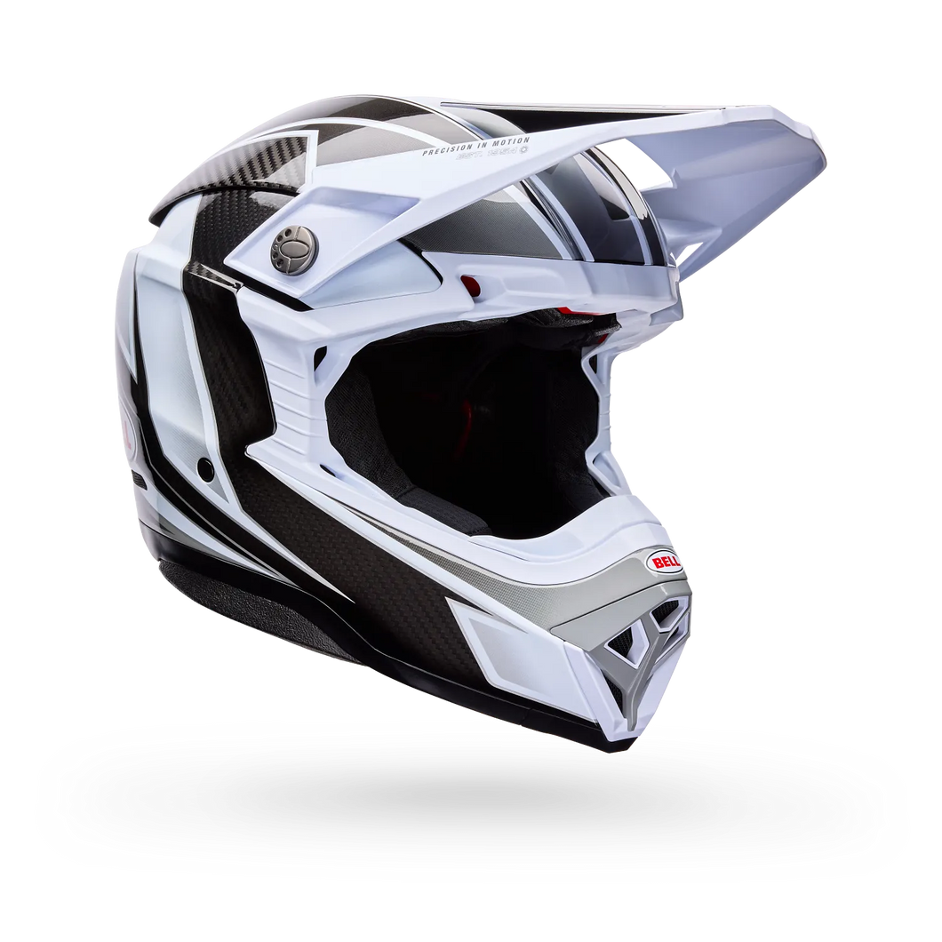BELL MOTO-10 SPHERICAL GRID GLOSS WHITE/BLACK/GREY MOTOCROSS HELMET