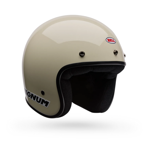 BELL MAGNUM SOLID VINTAGE WHITE MOTORCYCLE HELMET