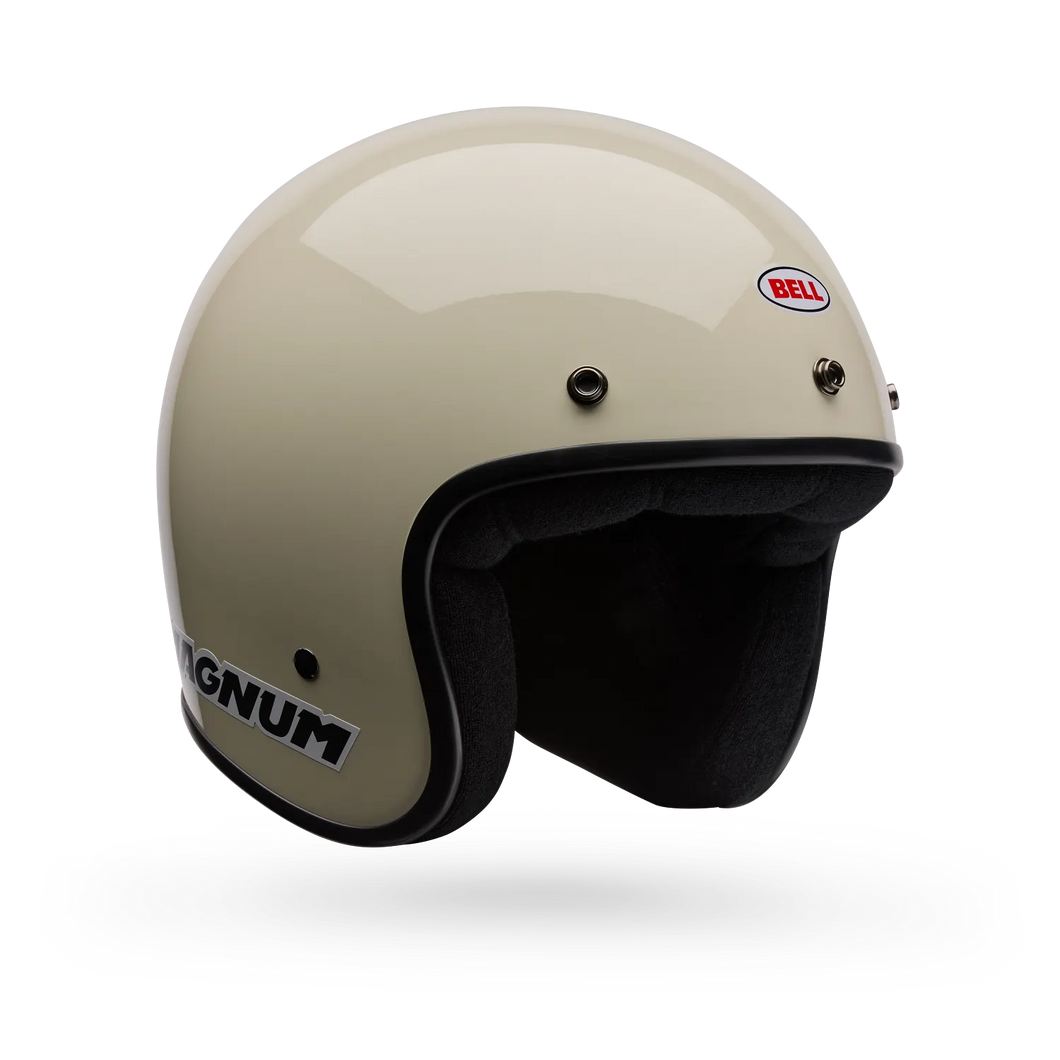 BELL MAGNUM SOLID VINTAGE WHITE MOTORCYCLE HELMET