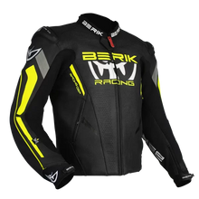 BERIK APEX LEATHER JACKET BLACK/HI-VIZ