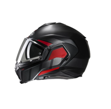 HJC I100 BEIS MC-1 SF FLIP UP MODULAR MOTORCYCLE HELMET - MATT BLACK/RED - ECE 22.06