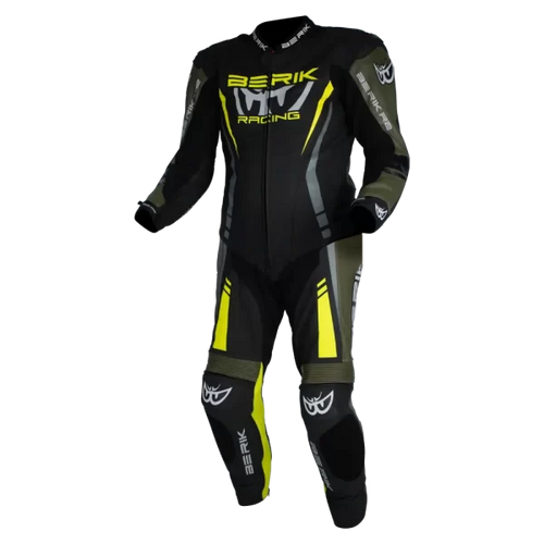 BERIK SICILY RACE SUIT BLACK/ARMY/HI-VIZ