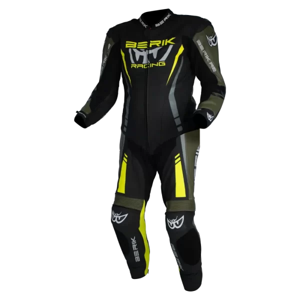 BERIK SICILY RACE SUIT BLACK/ARMY/HI-VIZ