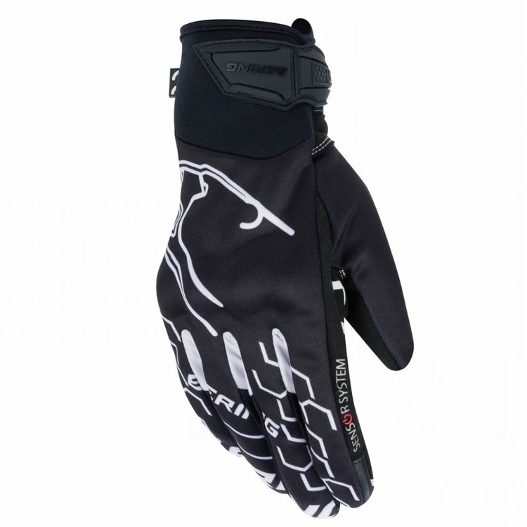 BERING WALSHE BLACK/WHITE SUMMER MOTORCYCLE GLOVES