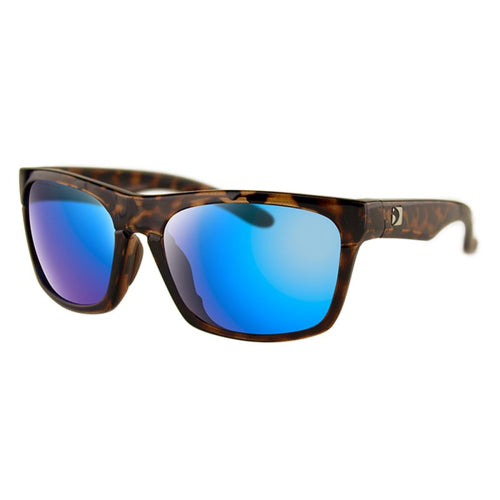 BOBSTER ROUTE SUNGLASSES GLOSS BROWN TORTOISE W/PURPLE HIGH DEFINITION LIGHT BLUE REVO MIRROR LENS