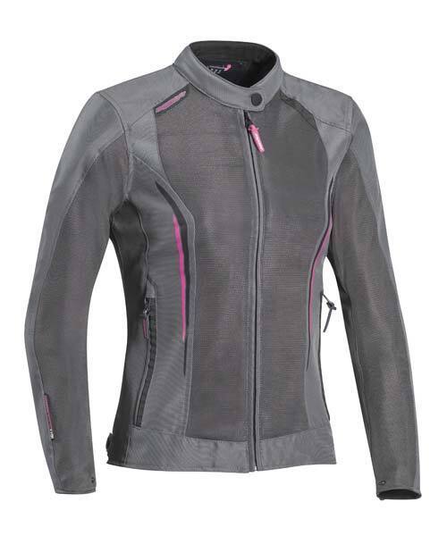 IXON COOL AIR LADY GREY/PINK MESH SUMMER TEXTILE WOMENS JACKET (Size: MEDIUM)