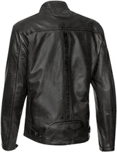 IXON CRANK LEATHER MOTORCYCLE JACKET - BLACK (Size: MEDIUM)