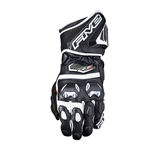 FIVE RFX-3 MOTORCYCLE GLOVES - BLACK/WHITE