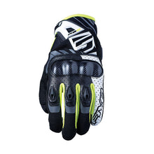 FIVE RS-C MOTORCYCLE GLOVES - WHITE/FLURO