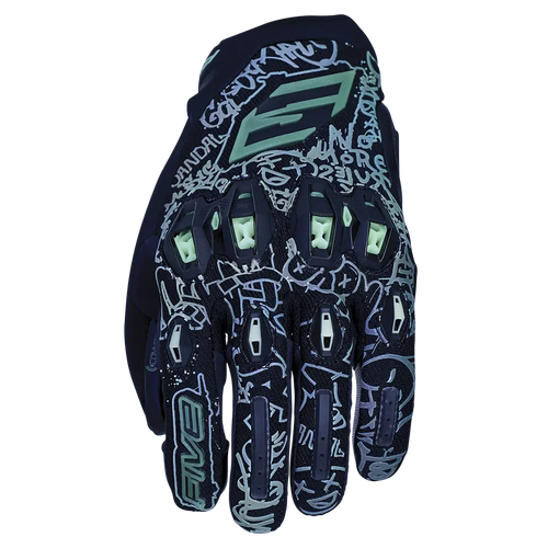 FIVE STUNT EVO 2 STREET URBAN GLOVES - GRAFFITI GLOW