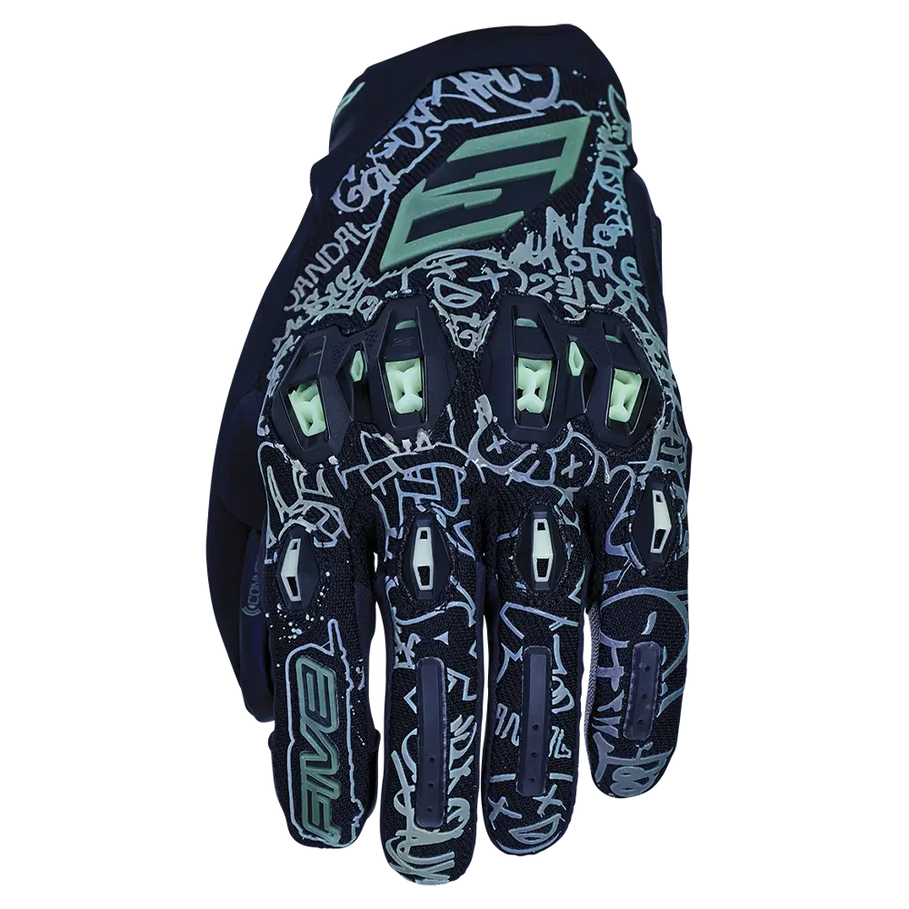 FIVE STUNT EVO 2 STREET URBAN GLOVES - GRAFFITI GLOW