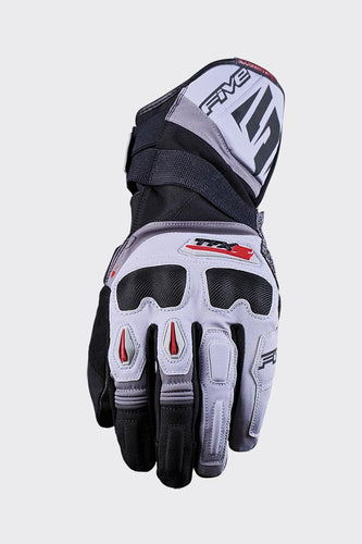 FIVE TFX-2 WATERPROOF GLOVES - GREY/GREY/RED