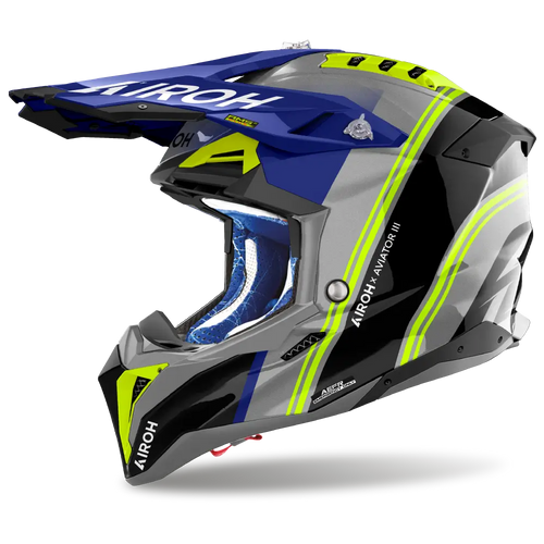 AIROH AVIATOR 3 HIMA GLOSS BLUE HELMET