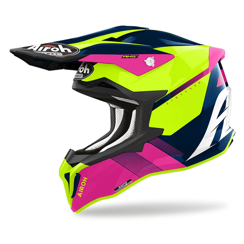 AIROH STRYKER BLAZER GLOSS BLUE/PINK HELMET