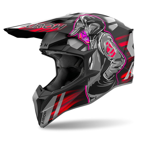 AIROH WRAAAP CYBER MATTE RED HELMET