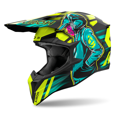 AIROH WRAAAP CYBER MATTE YELLOW HELMET