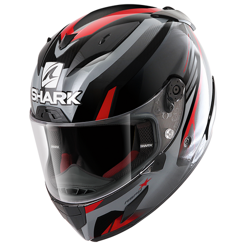 SHARK RACE R PRO ASPY BLACK/ANTHRACITE/RED HELMET (Size: MEDIUM)