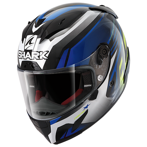 SHARK RACE R PRO ASPY BLACK/BLUE/YELLOW HELMET (Size: SMALL)