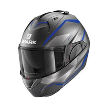 SHARK EVO ES YARI MATT ANTHARCITE/BLUE/SILVER MODULAR HELMET (Size: MEDIUM) Last One
