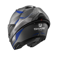 SHARK EVO ES YARI MATT ANTHARCITE/BLUE/SILVER MODULAR HELMET (Size: MEDIUM) Last One