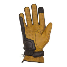 HELSTONS EAGLE SUMMER LEATHER MOTORCYCLE GLOVE - GOLD/BROWN