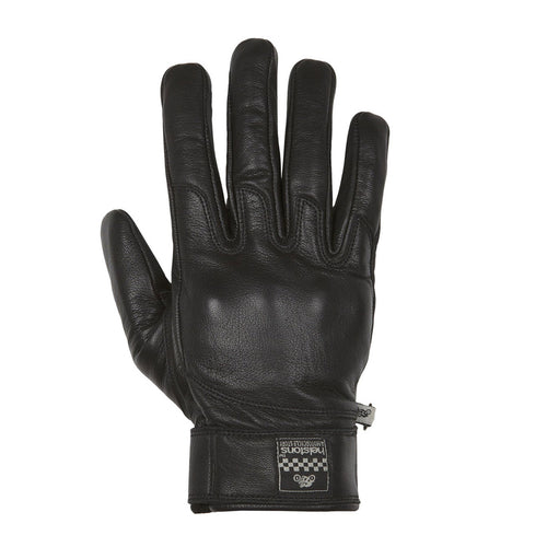 HELSTONS WOLF SUMMER LEATHER MOTORCYCLE GLOVE - BLACK