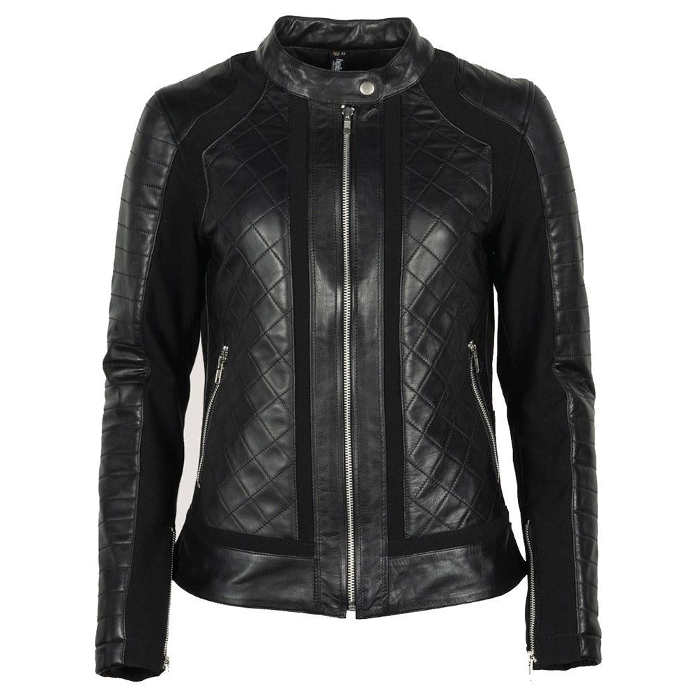 HELSTONS KATE WOMENS LEATHER JACKET - SOFT BLACK