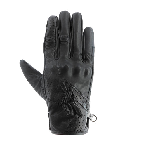 HELSTONS BROOKS AIR SUMMER LEATHER MOTORCYCLE GLOVE BLACK