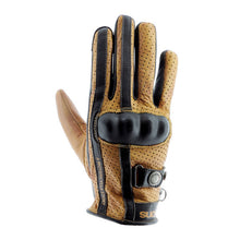 HELSTONS TINTA AIR SUMMER LEATHER GLOVE WOMEN GOLD/BROWN (SIZE SMALL ONLY)