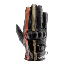 HELSTONS TINTA AIR SUMMER LEATHER GLOVE WOMEN BLACK/ORANGE/BEIGE (SIZE LARGE ONLY)