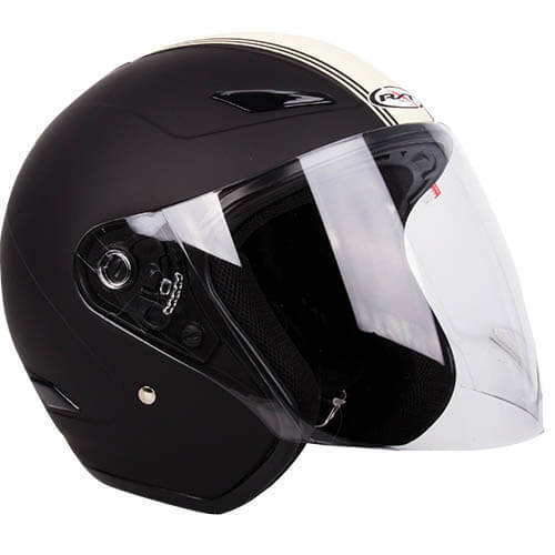 RXT A218 METRO RETRO MATTE BLACK/CREAM HELMET