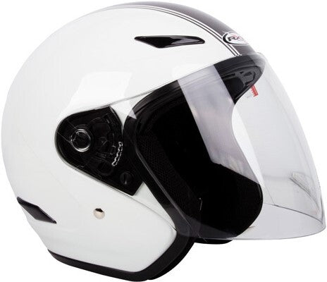 RXT A218 METRO RETRO WHITE/DARK SILVER HELMET