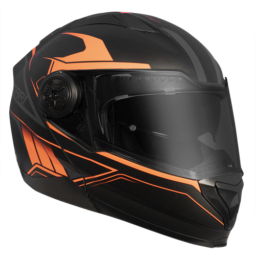 RXT 909 FLIP-UP MATTE BLACK/NEON ORANGE HELMET