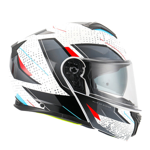 RXT 918 FLIP-UP FUSION GLOSS WHITE/BLACK/RED HELMET