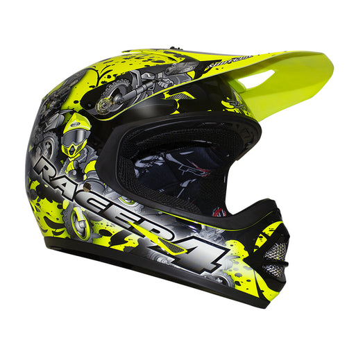 RXT RACER 4 FLURO YELLOW KIDS HELMET