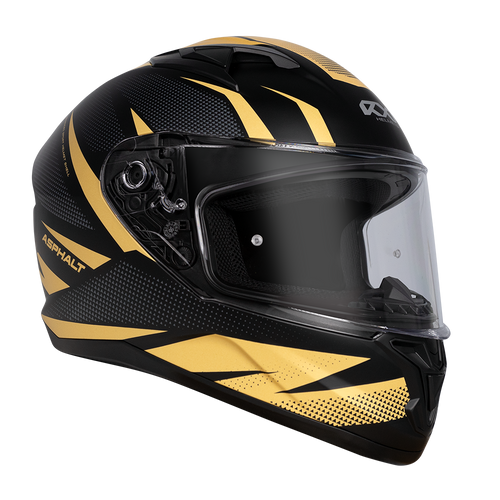 RXT 825 STREET 2 ASPHALT MATTE BLACK/GOLD HELMET