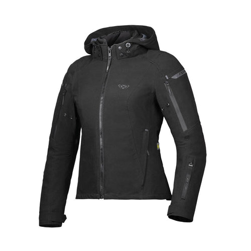 IXON BURNING LADY BLACK TEXTILE WOMENS HOODIE JACKET
