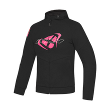 IXON TOUCHDOWN LADY BLACK/BRIGHT PINK TEXTILE WOMENS HOODIE JACKET