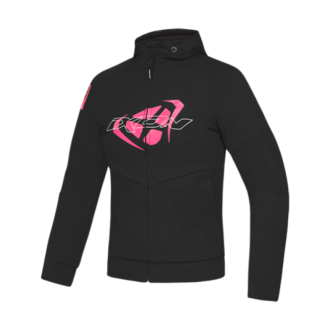 IXON TOUCHDOWN LADY BLACK/BRIGHT PINK TEXTILE WOMENS HOODIE JACKET