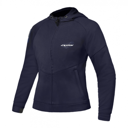 IXON TOUCHDOWN LADY NAVY/SILVER TEXTILE WOMENS HOODIE JACKET