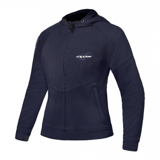IXON TOUCHDOWN LADY NAVY/SILVER TEXTILE WOMENS HOODIE JACKET