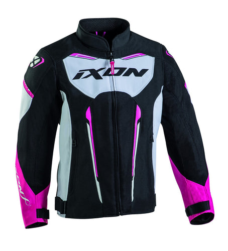 IXON STRIKER AIR BLACK/WHITE/FUSHIA KIDS TEXTILE JACKET