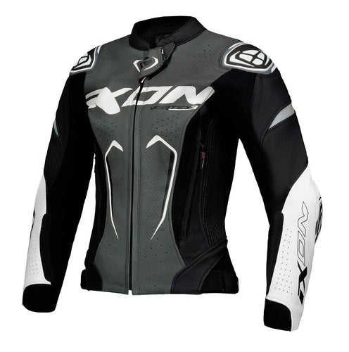 IXON VORTEX 3 LADY BLACK/ANTHRACITE/WHITE WOMENS LEATHER JACKET