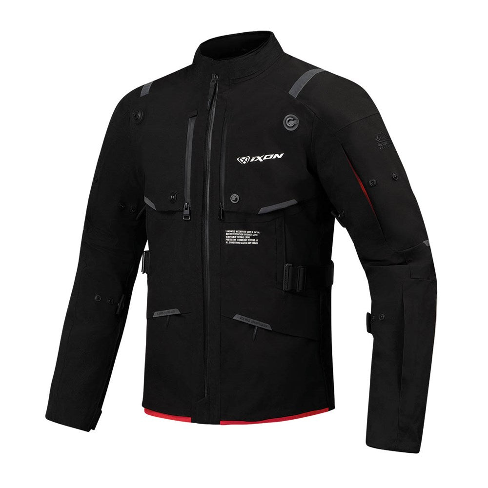 IXON M-SKEID BLACK/NEON RED TEXTILE JACKET