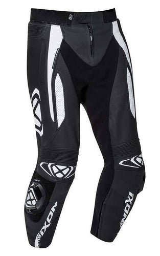 IXON VORTEX 2 LEATHER MOTORCYCLE PANTS - BLACK/WHITE (Size: LARGE)