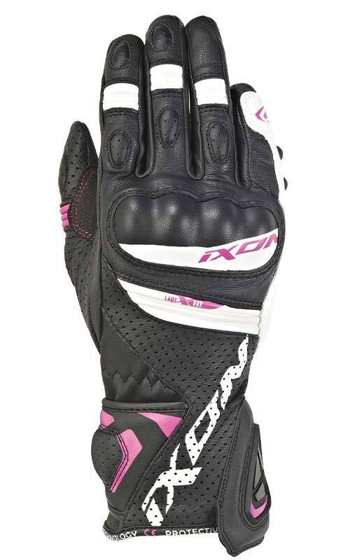 IXON RS TEMPO AIR WOMENS GLOVES BLACK/PINK (SIZE: SMALL)