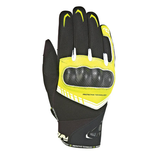 IXON RS LOOP 2 MS TEXT BLACK YELLOW WHITE RIDING GLOVES (Size: MEDIUM) Last One
