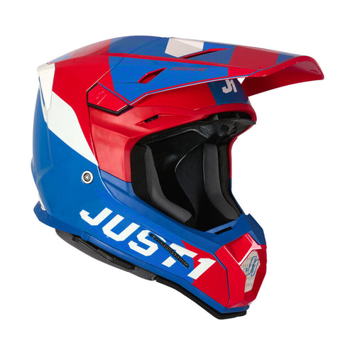 JUST1 J22 ADRENALINE GLOSS CARBON/RED/BLUE/WHITE MOTOCROSS HELMET